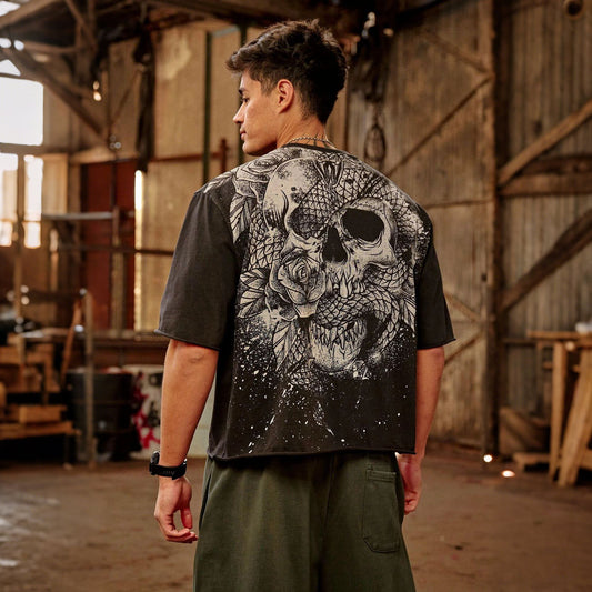 Mens Cotton Oversized T-shirt Gym Sports Casual Wear