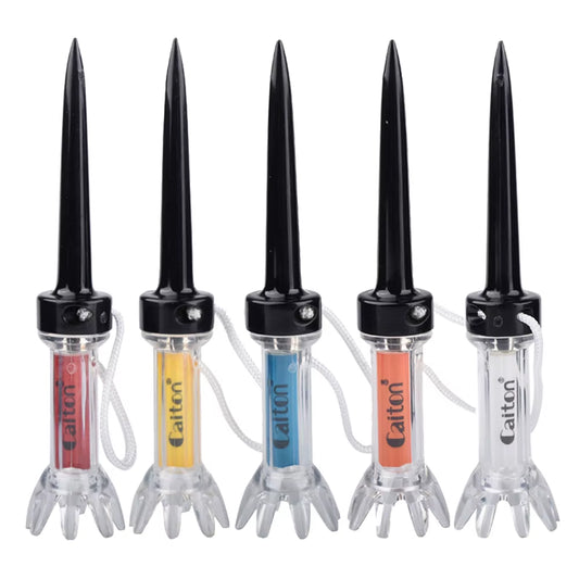 Caiton 5-Piece Golf Ball Tee Set - 90mm (3.11 Inch) Magnetic Plastic Tees in Multicolor